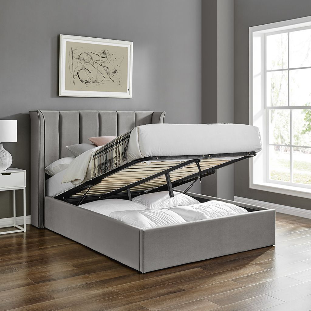 Polaris Grey Storage Bedframe