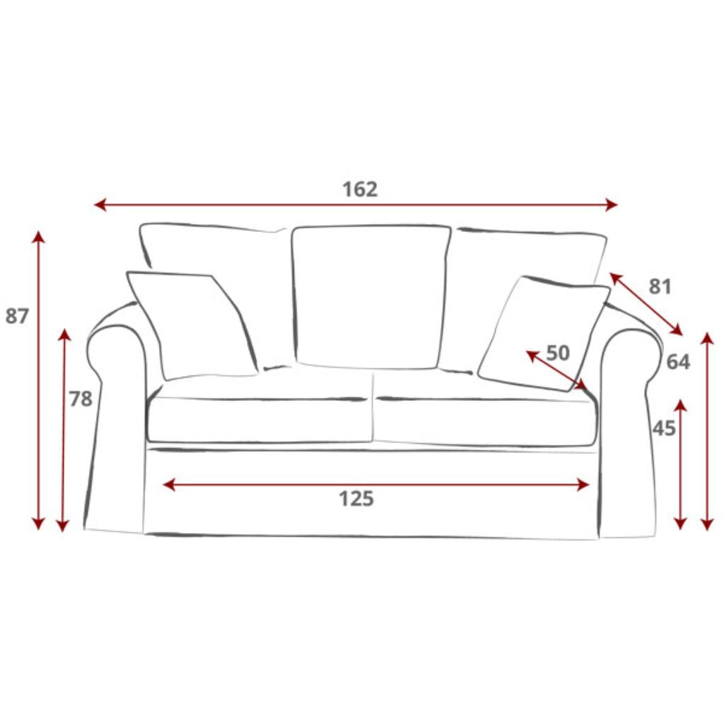 Portland Chrono Green 2-Seater Sofabed Dimensions