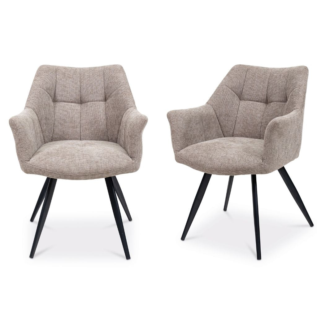 Potenza Taupe Textured Fabric Dining Chair