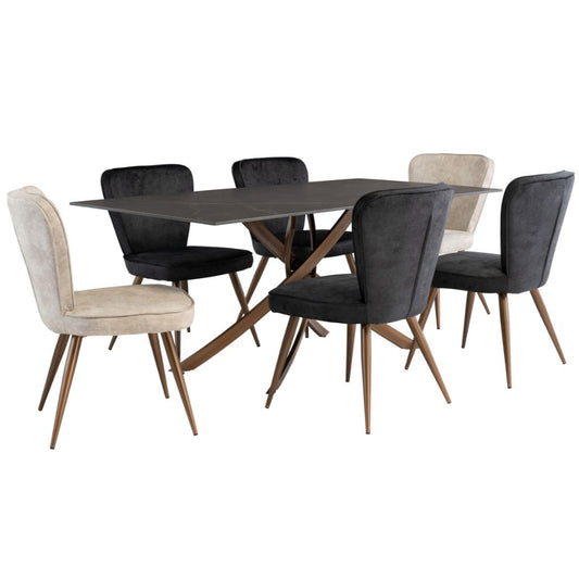 Rico 1.8m Dining Table + 6 Flero Dining Chairs Range