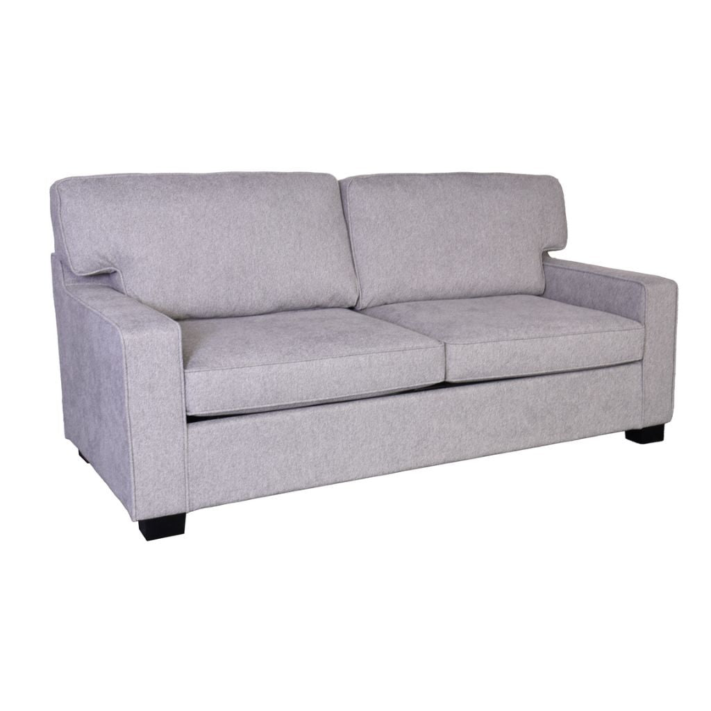 Grey sofabed with textured fabric