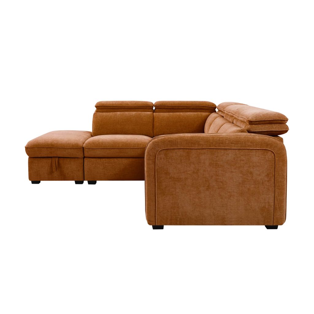 side view highlighting the gorgeous piping detail on the side of the arm giving the roscoe a subtle elegance.