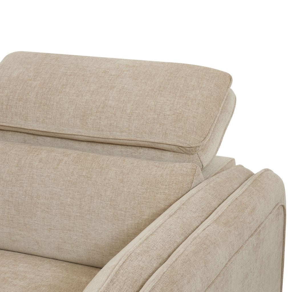 Close up of the beautiful fabric and gorgeous piping detail the Roscoe has to offer.