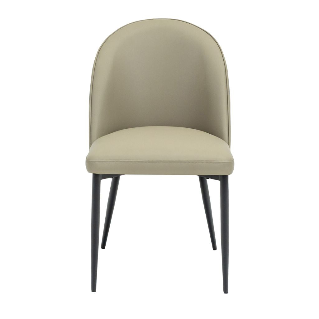 A modern and elegant Pu dining chair in shade stone.