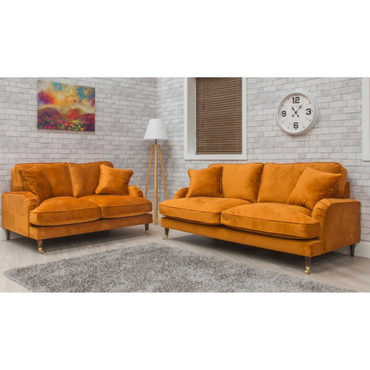 Rupert Orange 3+2 Sofa Set