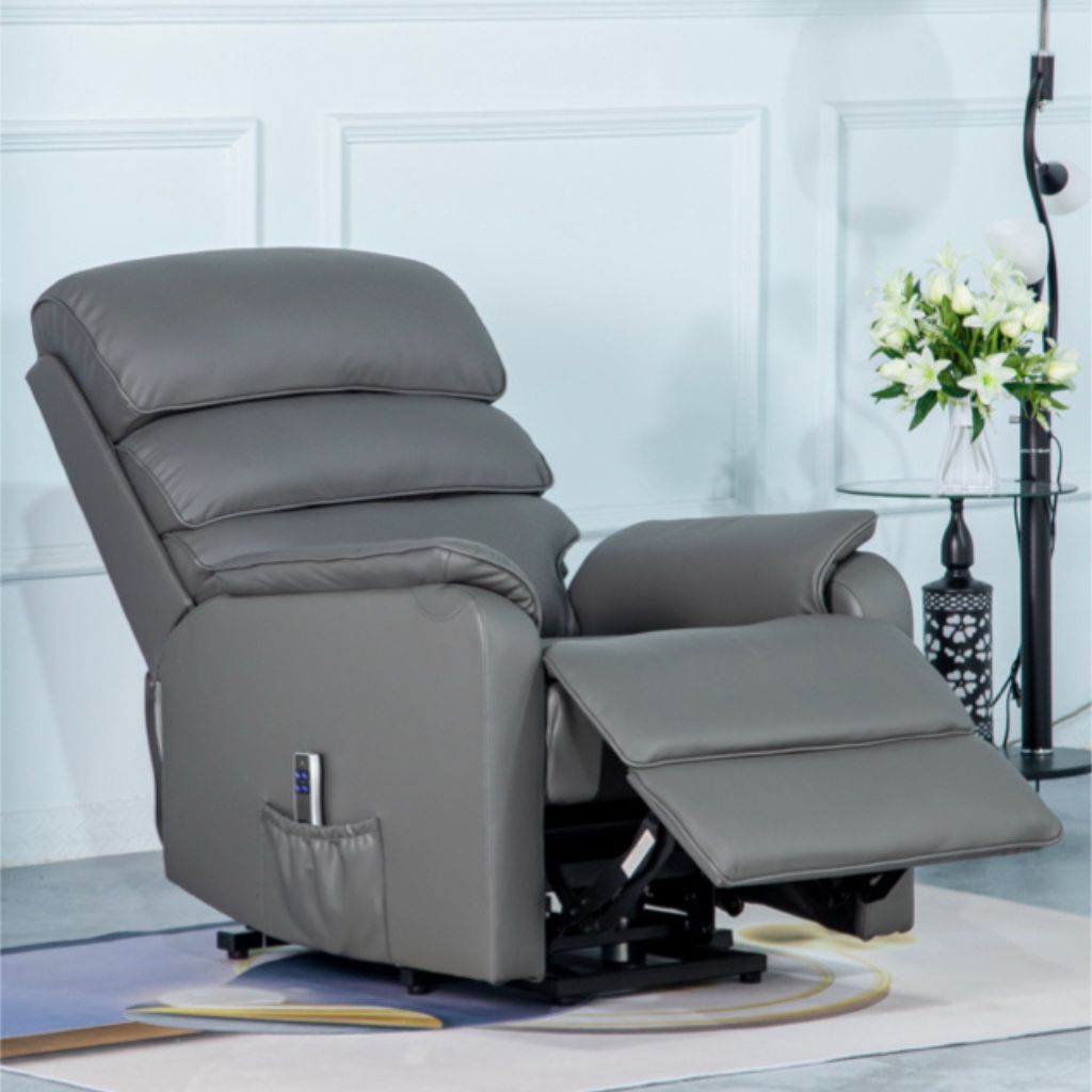 Savoy Grey Leather Lift and Tilt Chair