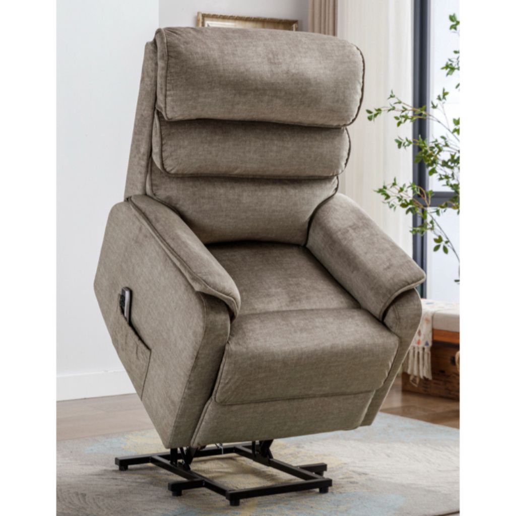 Savoy Taupe Lift and Tilt Electric Dual Motor Chair Up