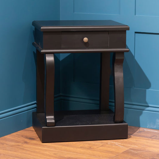 Scroll Black 1-Drawer End Table