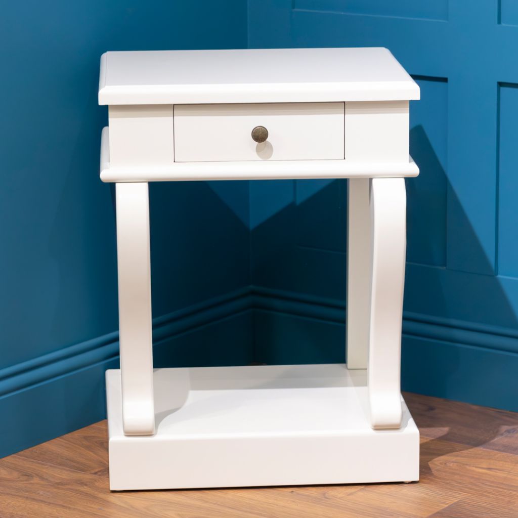 Scroll Ivory 1-Drawer End Table