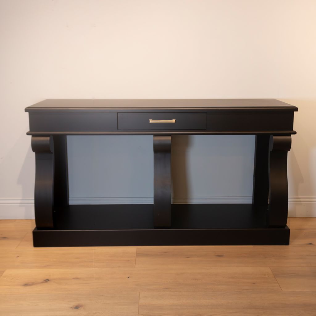 Scroll Black 150cm Sideboard w/ Drawer