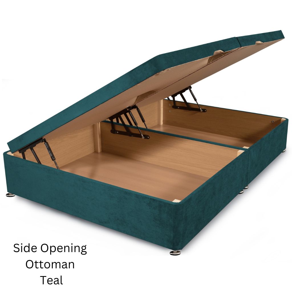 Evolve Side Opening Ottoman Divan Base Teal Open