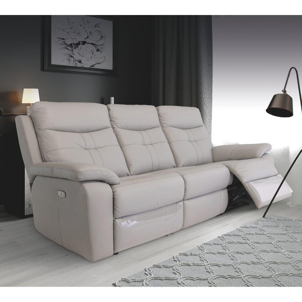 Solero Light Grey Electric Reclining Sofa