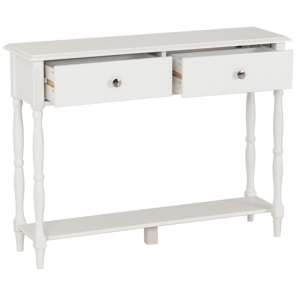 Stratford 2 Drawer Console Table Drawer Open