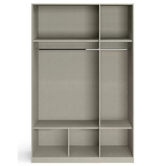 Stuttgart Silk Grey/ Alpine White 3 Door Wardrobe Inside