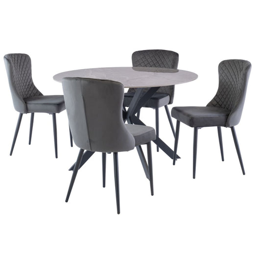 Taranto Grey Dining Table and Hanover Chair