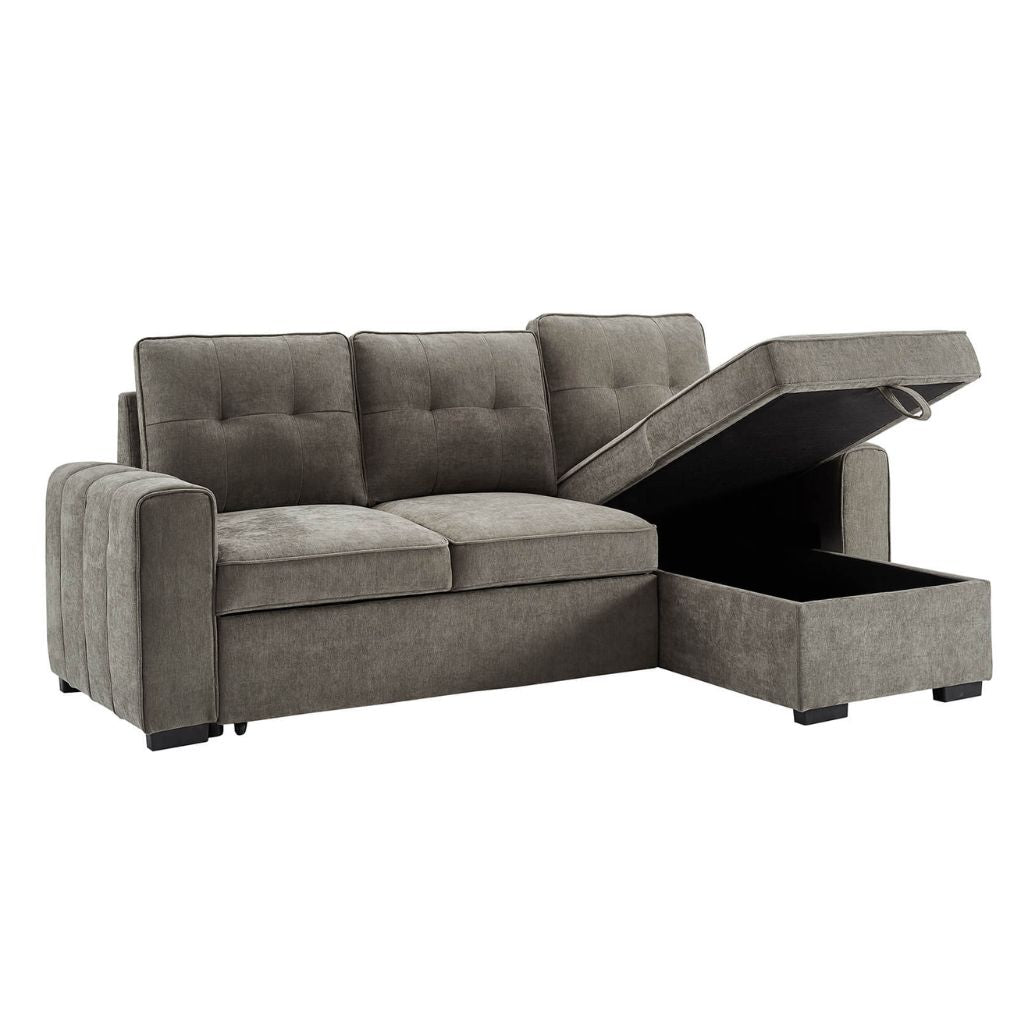 The toby features generous built in storage making it a practical addition to any home.