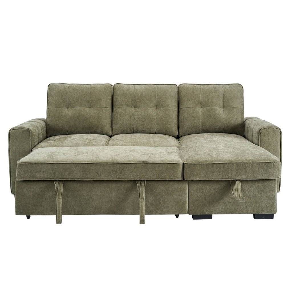 the beautiful toby features a simple pull and lift feature to transform into a comfy sleeping area.