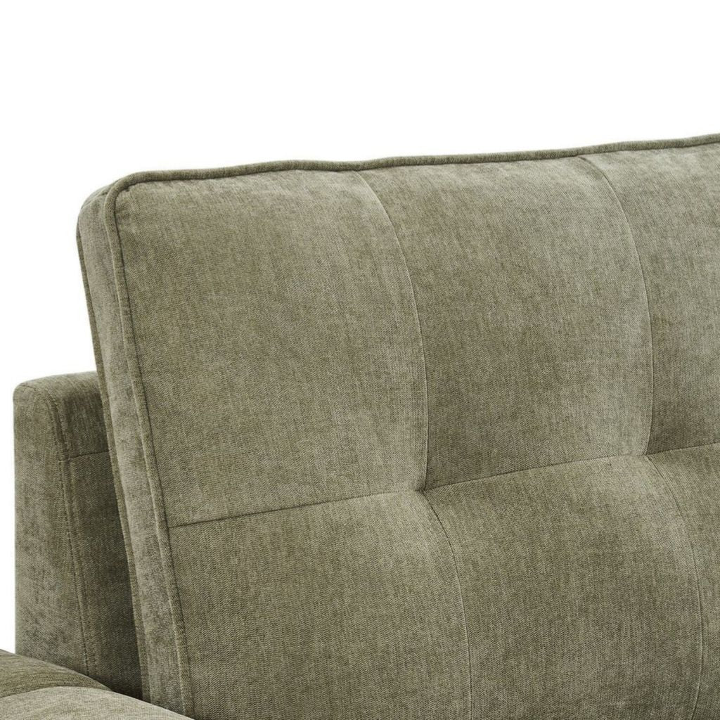 Close up view showcasing the stunning details of the sofa with piped edges and gorgeous double pin tuck back cushions