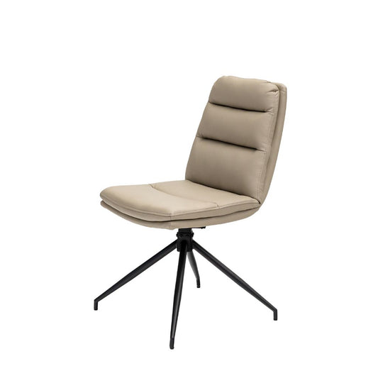 The Tortosa PU chair comes in a lovely taupe colour with black legs and an auto return 180 swivel