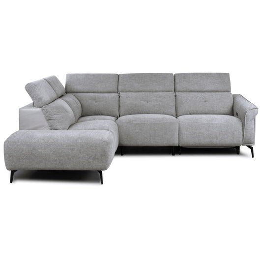 Gray sectional sofa on a white background