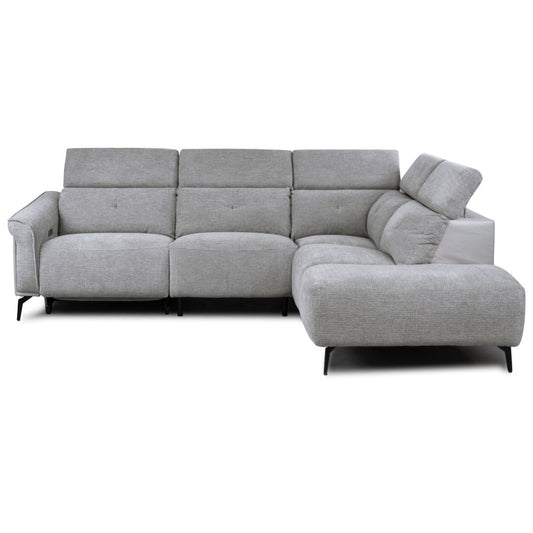 Torino Dark Grey RHF Electric Corner Sofa by Annaghmore