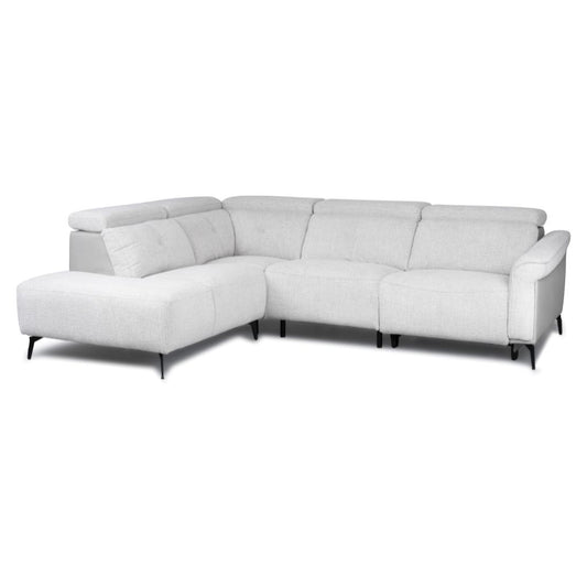 Grey sectional sofa on a white background
