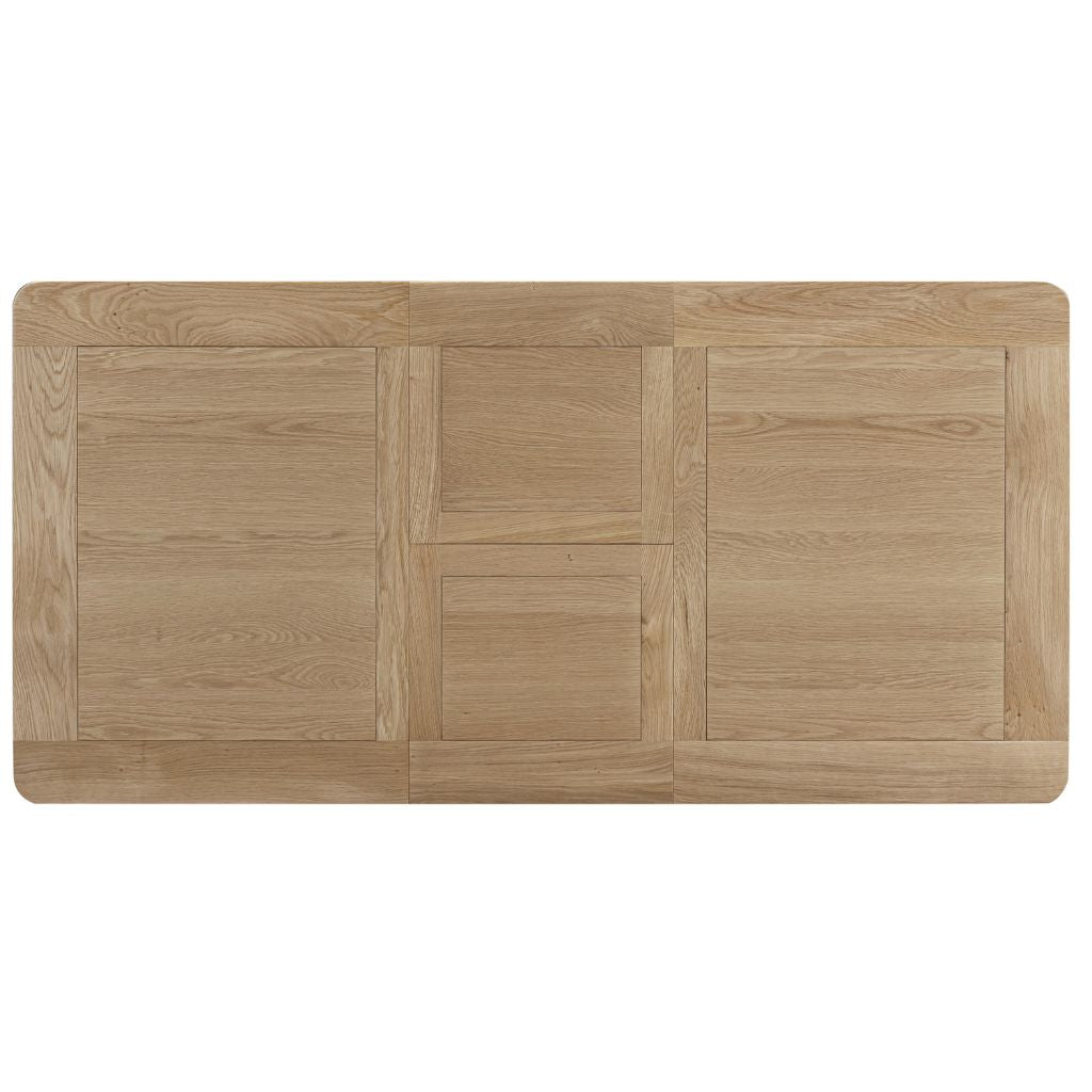 When extended the table top still has a gorgeous panel design making it eye-catching