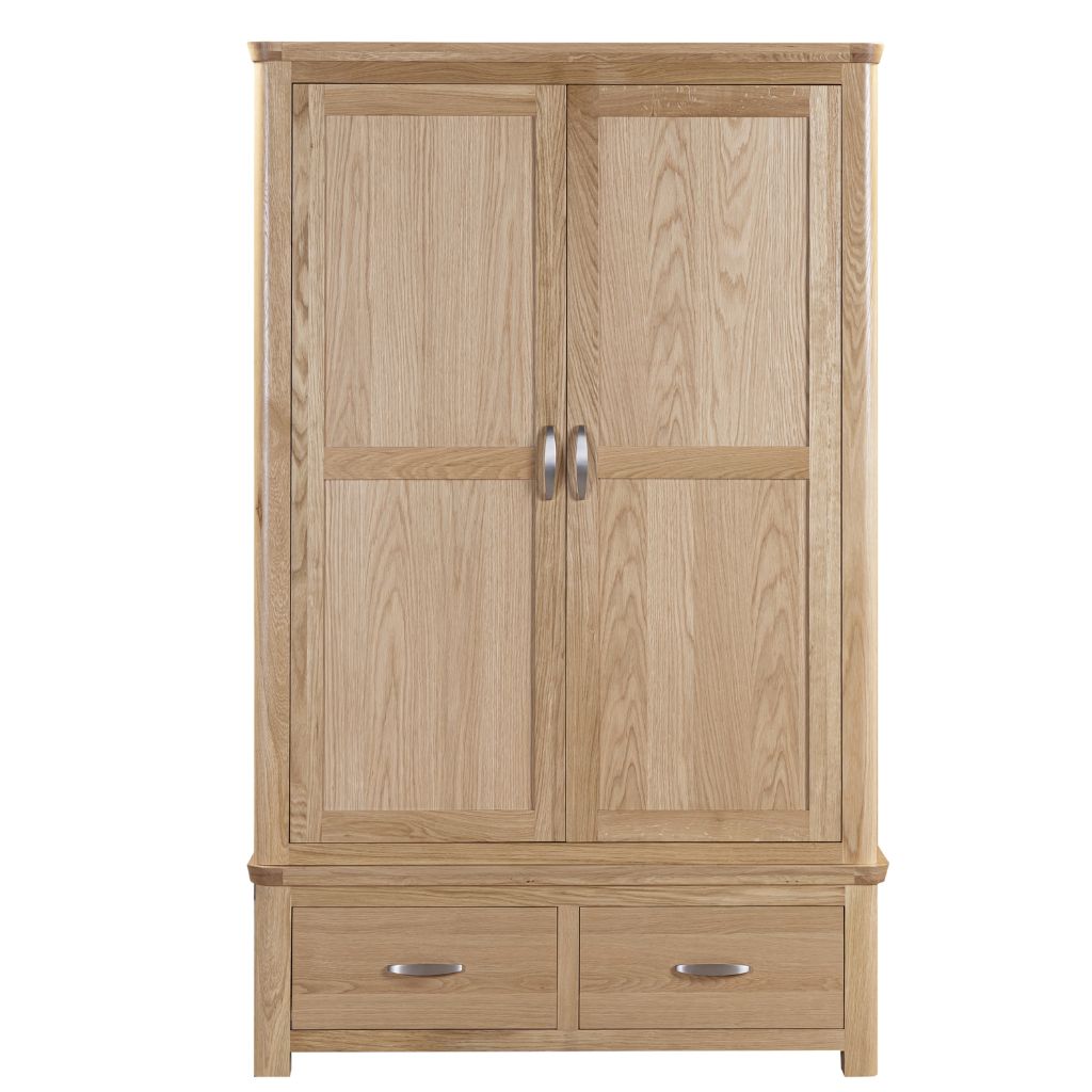 The Treviso wardrobe has a contemporary style with curved edges and a classic charm with the timeless oak finish.