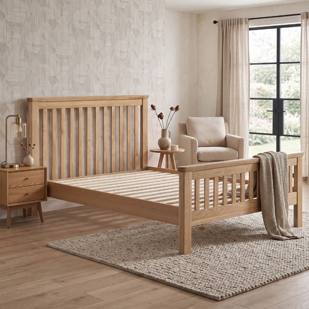 A stylish but timeless bedframe suited for any contemporary home.