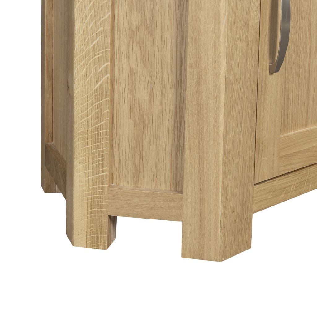 Close up of the the wood work on the Treviso display cabinet