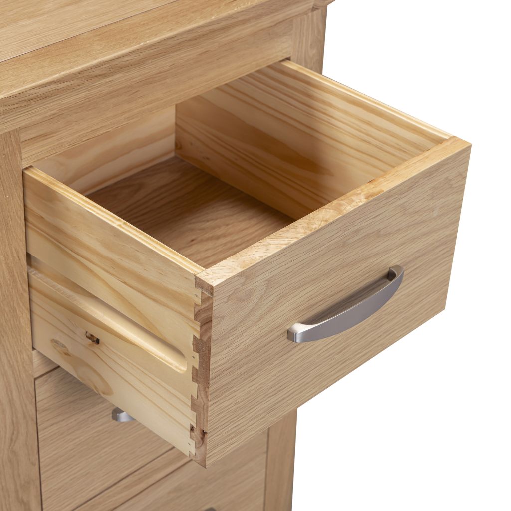 Close up showcasing the stunning craftmanship with dovetailed joints .
