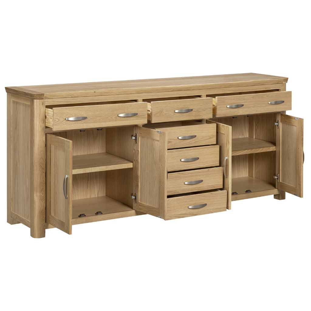 The grand sideboard showcasing the bounds of storage space it offers while looking beautiful.