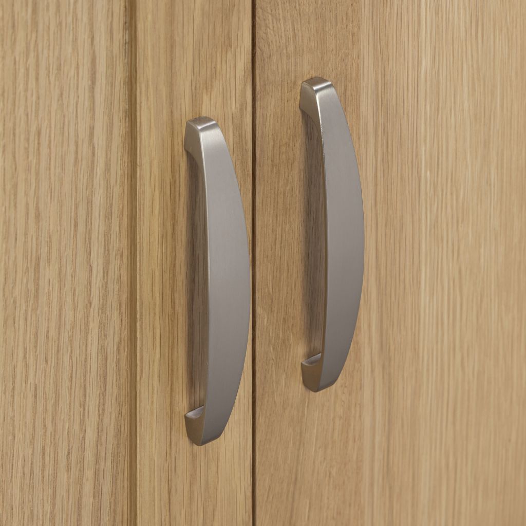 sleek and contemporary metal handles complete the beauty of the grand sideboard.