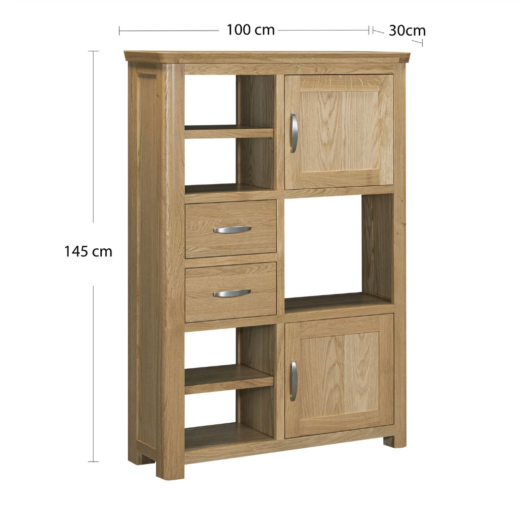 Dimensions for the High Display unit
W100 x D30 x H145cm