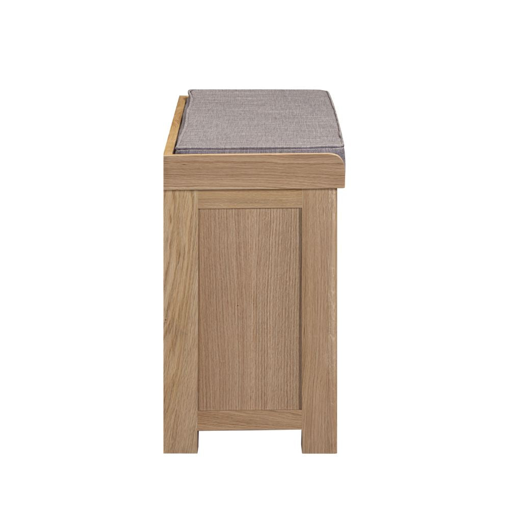 Side view of the beautiful Treviso shoe bench