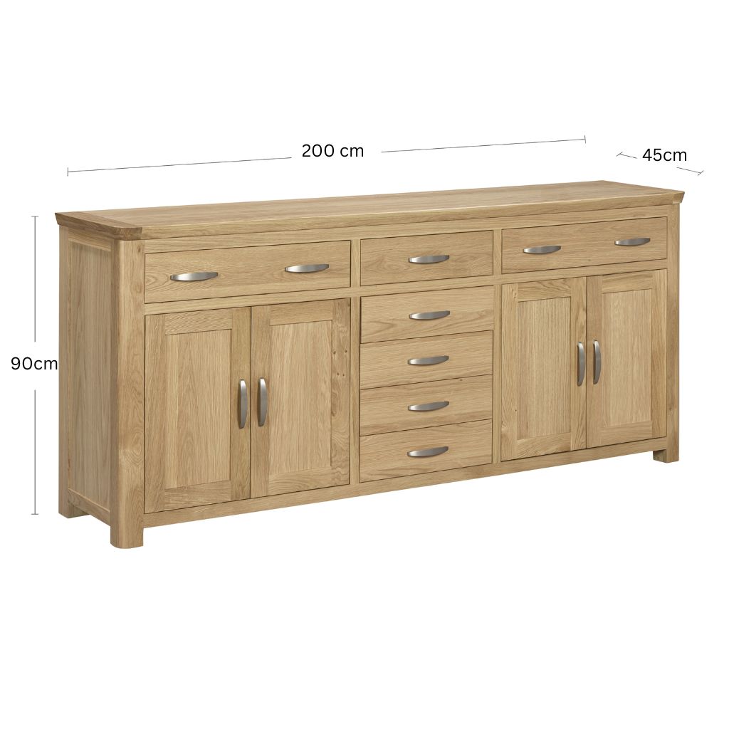 Exact dimensions of the beautiful grand sideboard 
W200 x D45 x H90cm