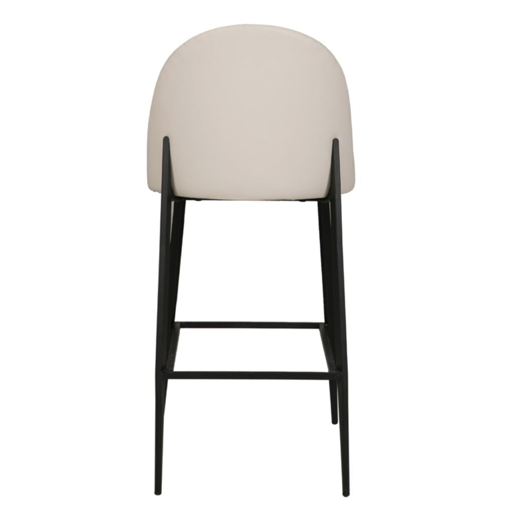 Valent Taupe Leather Bar Stool Back