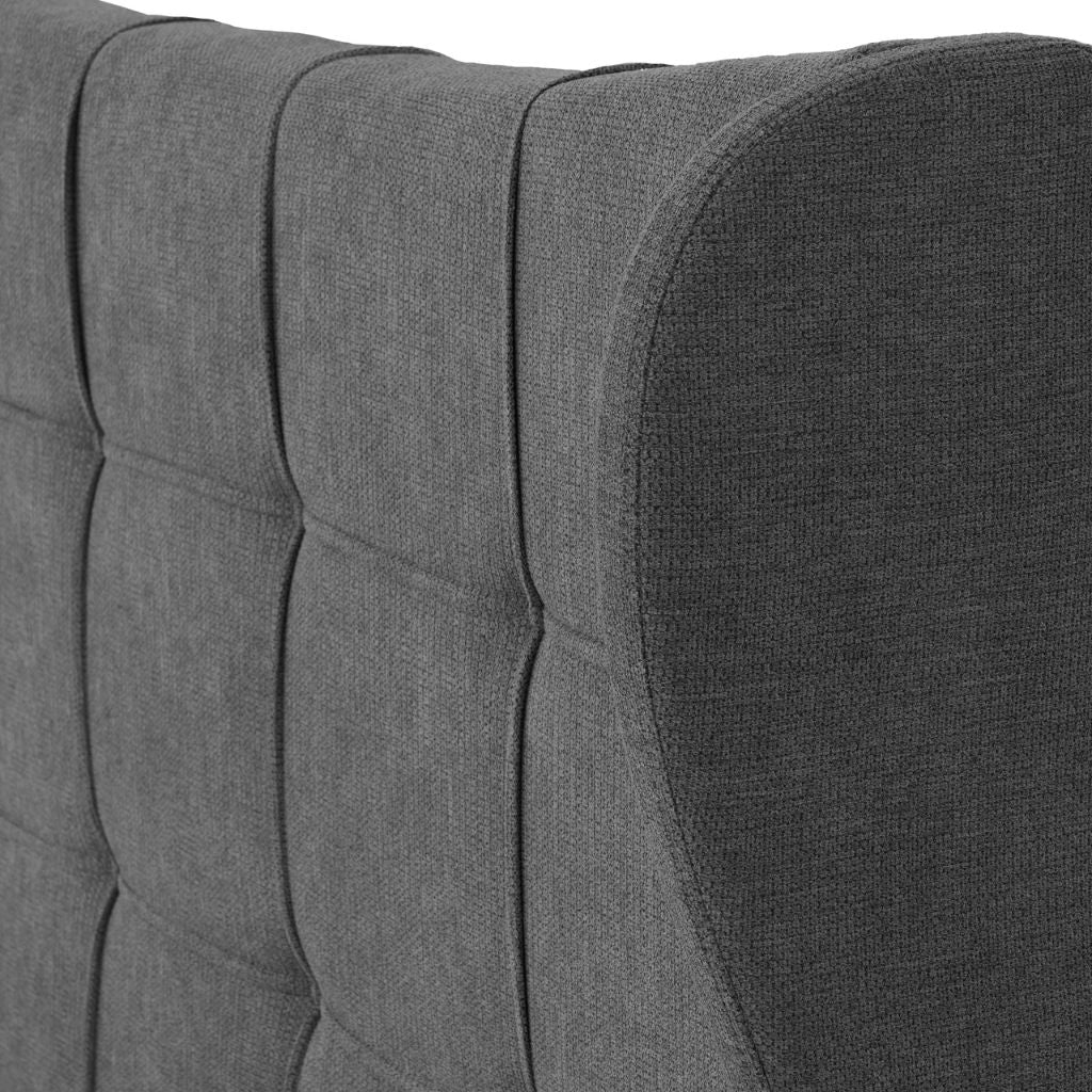 Verona Grey Fabric Bedframe Headboard Edge