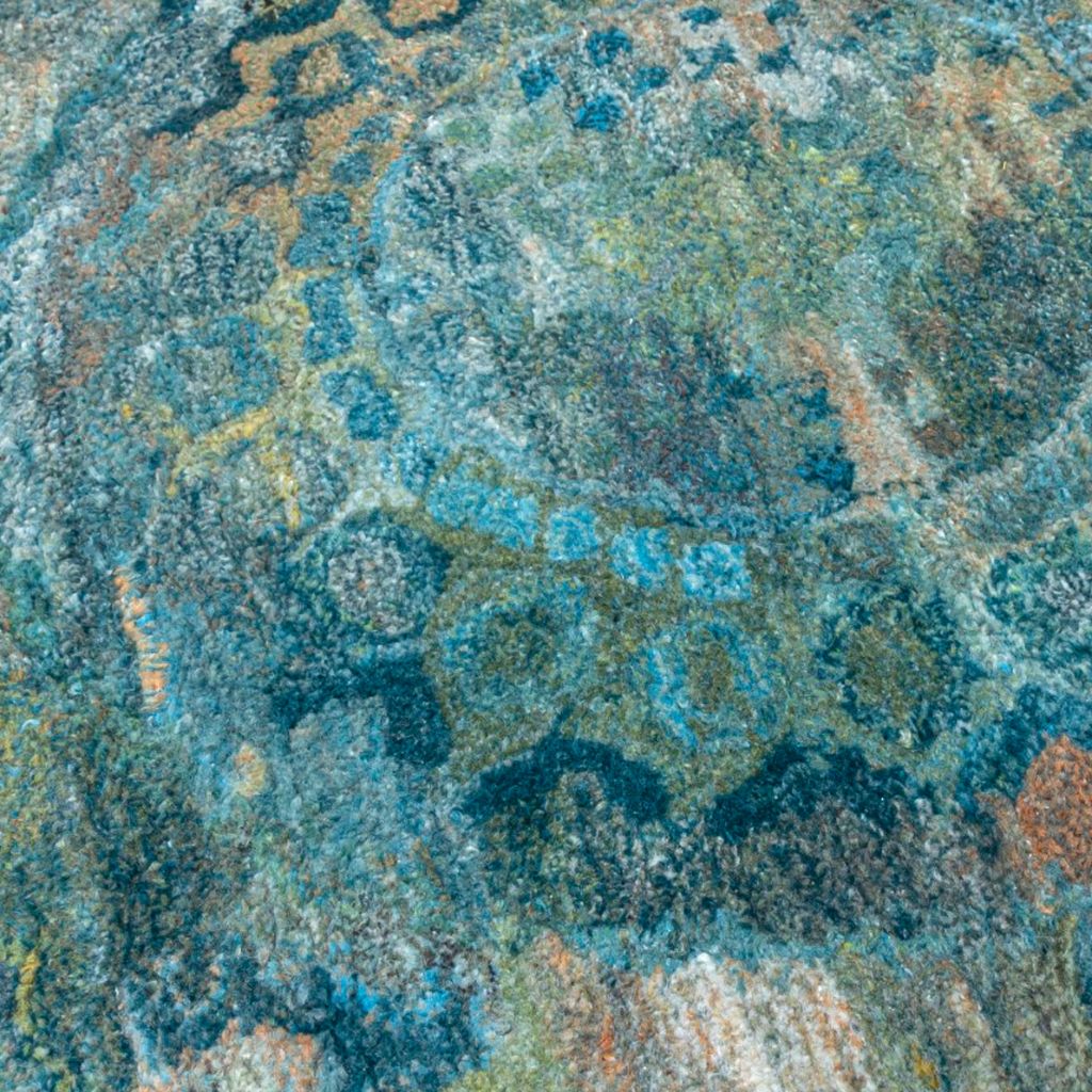 Textured pattern with blue, green, and brown colors