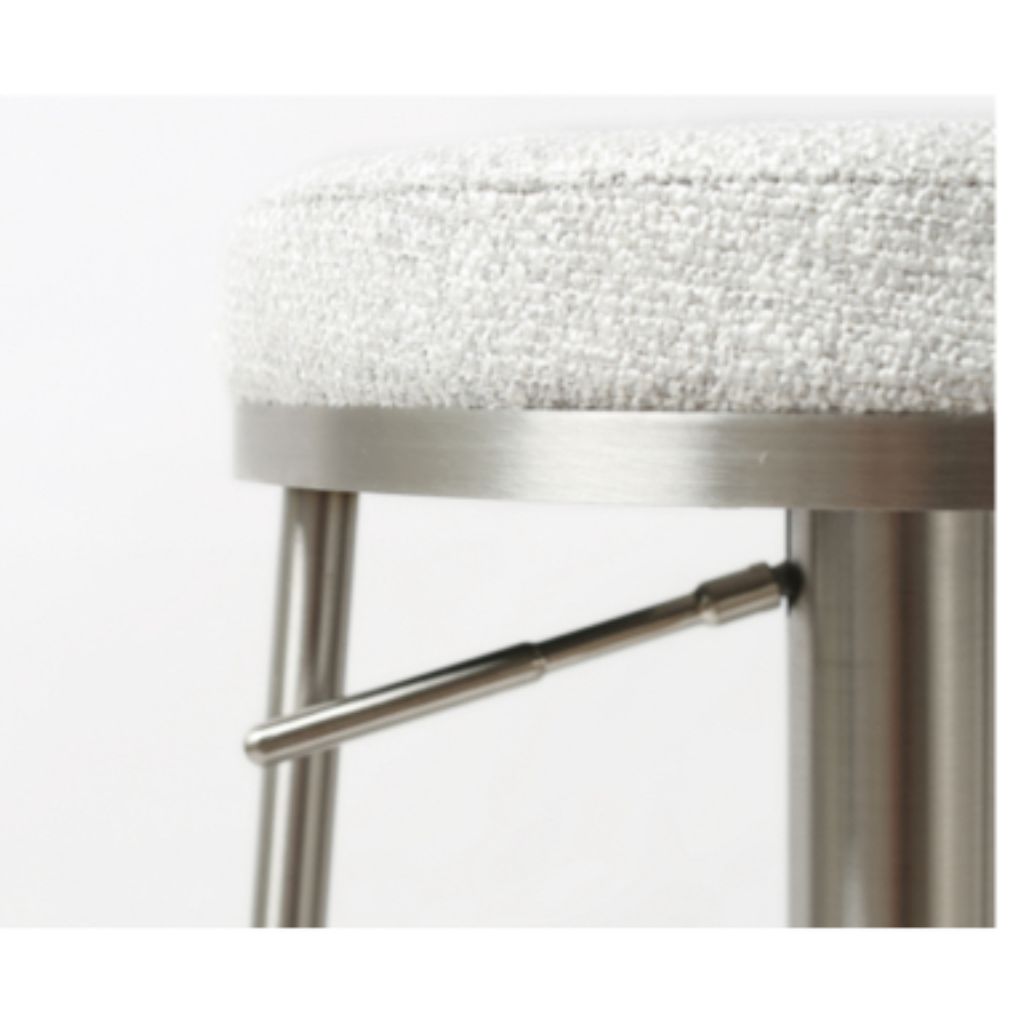 Vibe Steel Silver Grey Fabric Bar Stool Seat