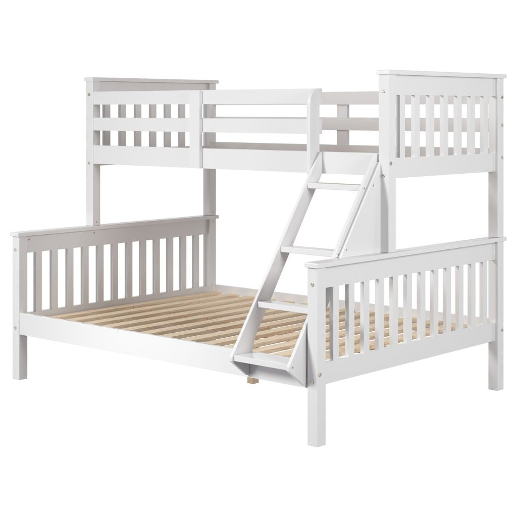 White triple sleeper bunk bed