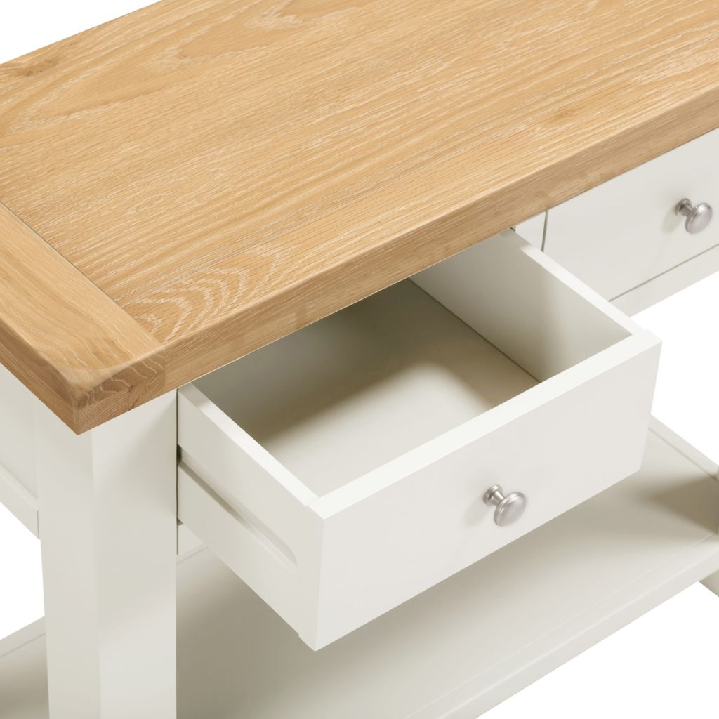 Windsor Ivory 2 Drawer Console Table Edge