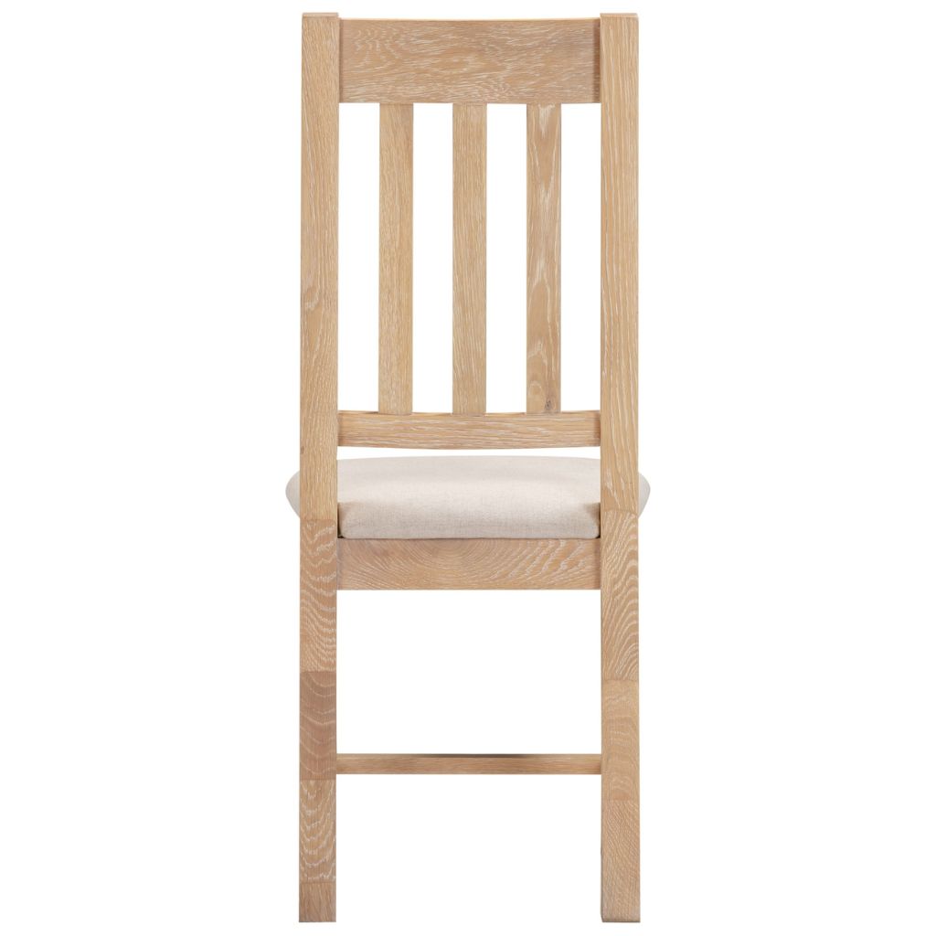 Pair of Windsor Natural Oak Slatted Dining Chairs Back