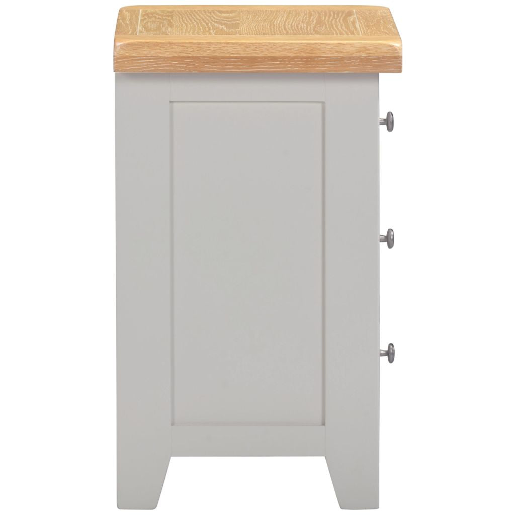 Windsor Pebble Grey 3 Drawer Bedside Side
