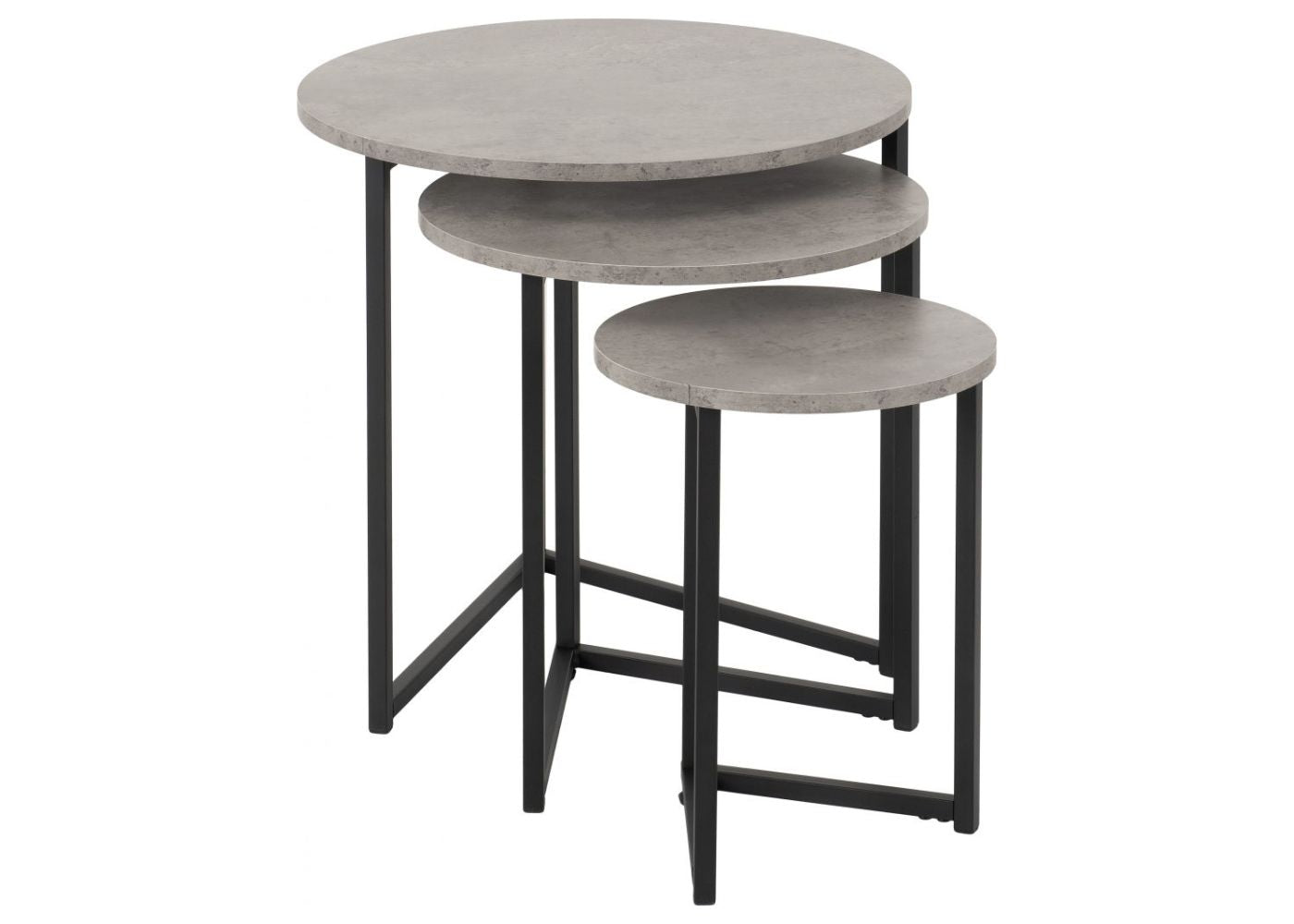 Athens Round Nest of Tables in Concrete Effect by Wholesale Beds & Furniture