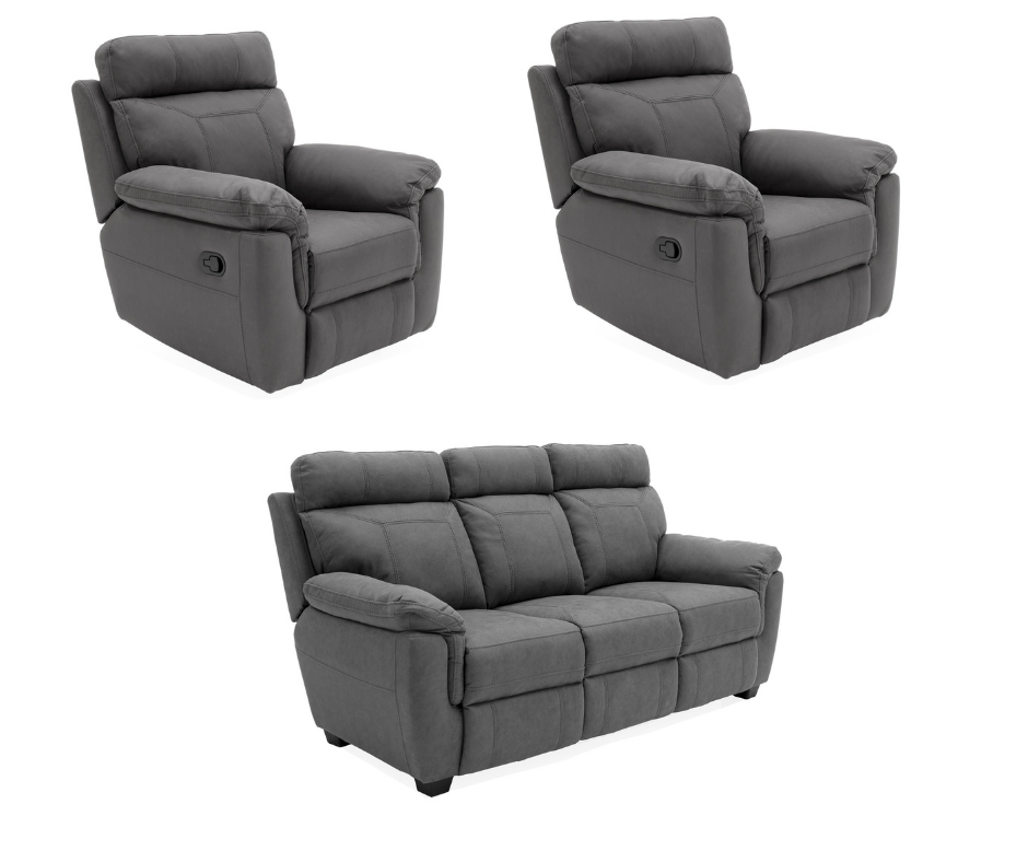 Baxter 3+1+1 Sofa Set in Grey by Vida Living 