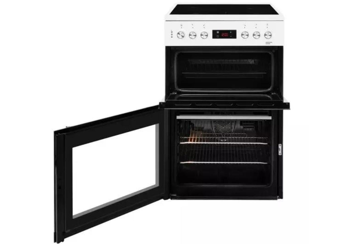 Beko KDC653W Freestanding Double Oven Electric Cooker Open