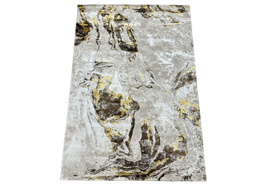 Elite Art Marble 120cm x 170cm Brown/Gold Rug by Ultimate Rugs