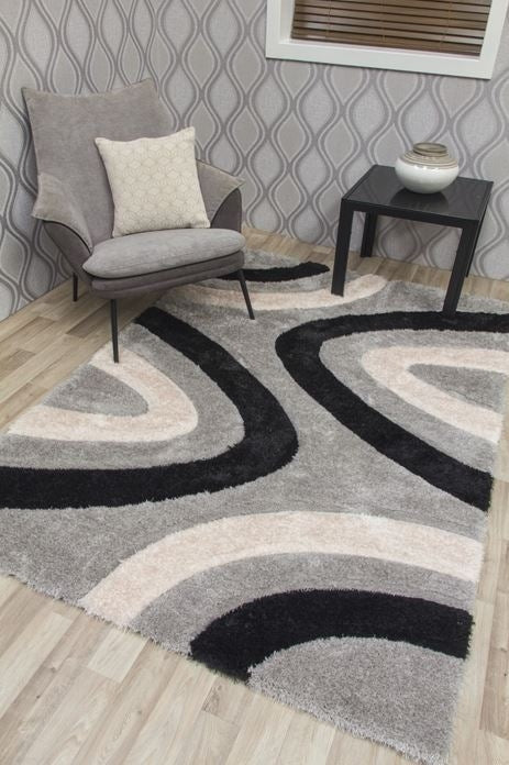 Luxus Ripple Grey Rug Range by Floor Trends
