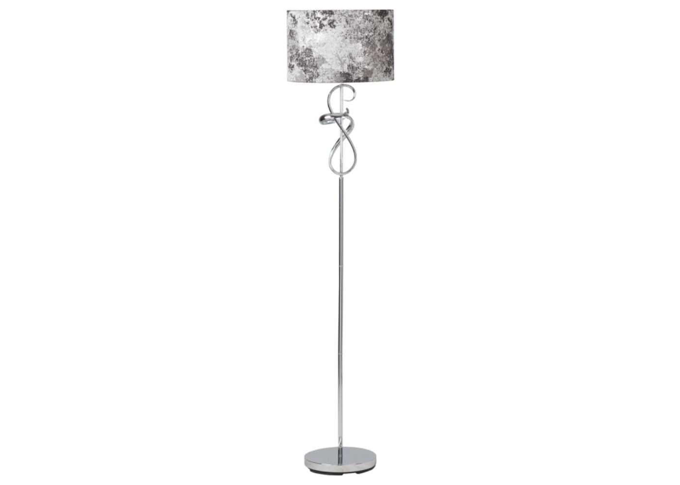 159cm Chrome Swirl Floor Lamp with Black Shade by CIMC